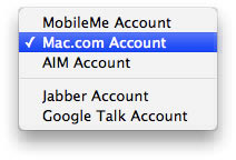 Choose Mac.com Account
