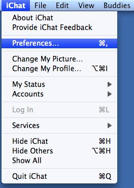 iChat > Preferences