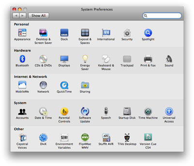 Apple > System Preferences