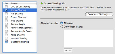 Enable Screen Sharing